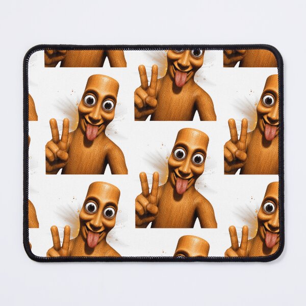 Item preview, Funny Wooden Man Peace Sign 3D Cartoon Tongue Out Selfie Art designed and sold by gamoreRony.