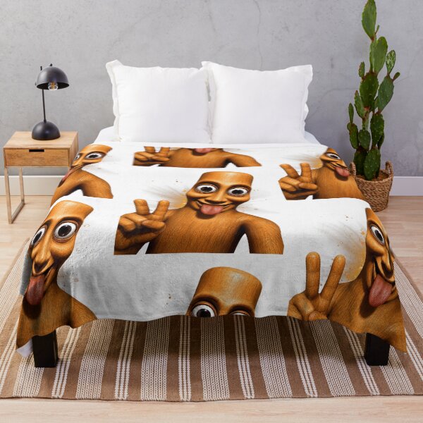 Item preview, Funny Wooden Man Peace Sign 3D Cartoon Tongue Out Selfie Art designed and sold by gamoreRony.