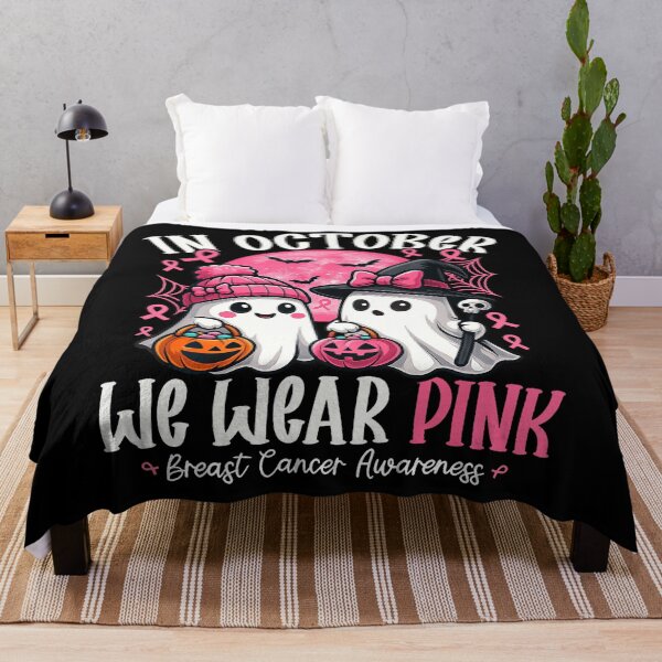 Item preview, October We Wear Pink Ghost Witch Awareness designed and sold by LouisaOReilly.