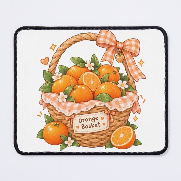 Item preview, Cute Orange Basket Kawaii Citrus Fruit Cottagecore designed and sold by Kiralemon.