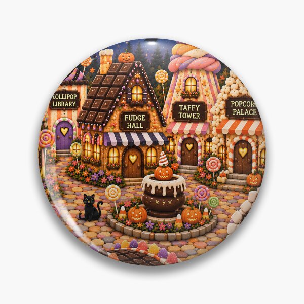 Item preview, Candy Village — Whimsical Halloween Folk Art Sweet Shop Village designed and sold by Novel Works Studio.