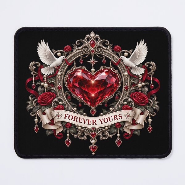 Item preview, Forever Yours – Gothic Heart and Doves designed and sold by TroviTutto.