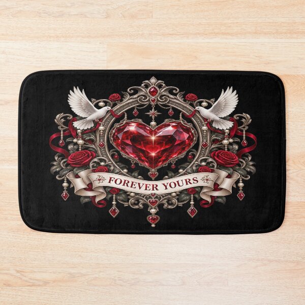 Item preview, Forever Yours – Gothic Heart and Doves designed and sold by TroviTutto.