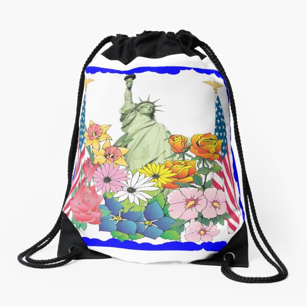 Flowers of Liberty Drawstring Bag