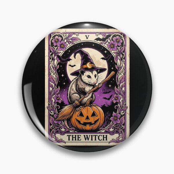 Item preview, Opossum Witch Halloween Vintage Tarot Card Pumpkin Art designed and sold by MTRBSK11.