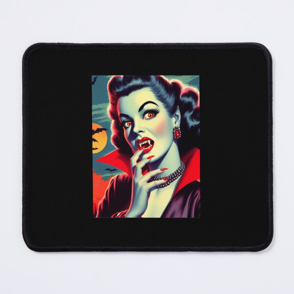 Item preview, Retro Vintage Vampire Lady Red Lips Pop Art designed and sold by MabelMLenn.