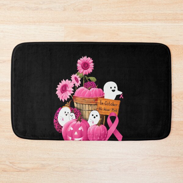 Item preview, October We Wear Pink Ghosts Pumpkins Breast Cancer designed and sold by LouisaOReilly.