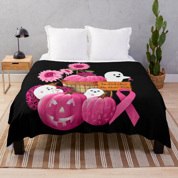 Item preview, October We Wear Pink Ghosts Pumpkins Breast Cancer designed and sold by LouisaOReilly.