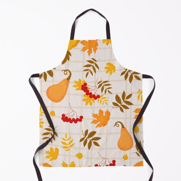 Item preview, Warm Autumn Harvest Gourd Berry Grid Cottagecore Pattern designed and sold by FestivityFinds.
