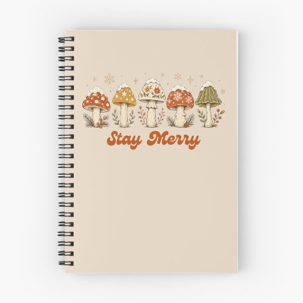 Item preview, Stay Merry mushrooms with snowflakes vintage inspired winter design designed and sold by Neeshki.