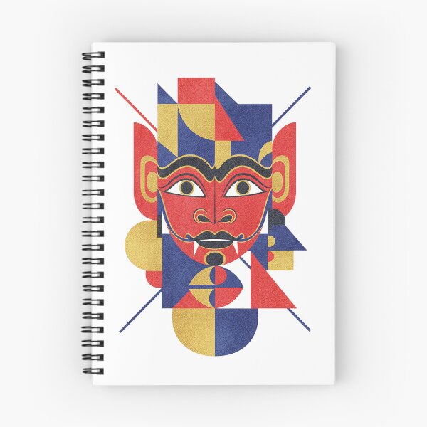 Item preview, Abstract Geometric Bauhaus Mask – Modern Tribal Red Blue Gold Art designed and sold by cannsuh.