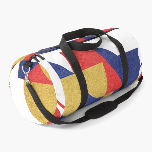 Item preview, Abstract Geometric Bauhaus Mask – Modern Tribal Red Blue Gold Art designed and sold by cannsuh.