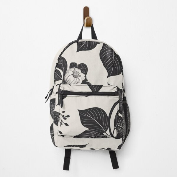 Item preview, Black and White Botanical Leaf Pattern designed and sold by Mindful Wall Art Studio.