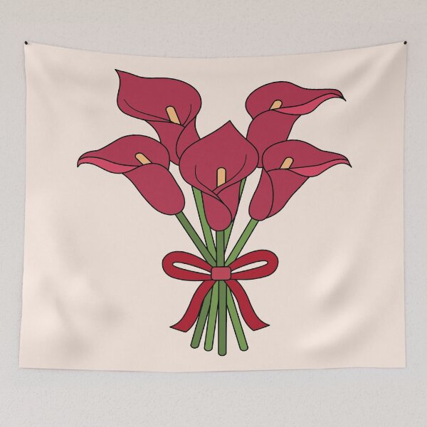 Item preview, Beautiful Red Calla Lily Flower Bouquet Tied with a Ribbon Isolated  designed and sold by RS4you.