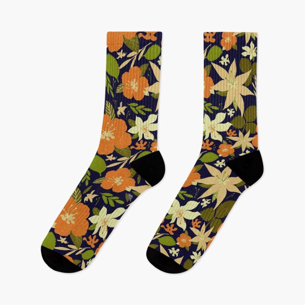 Item preview, Orange Whimsy Florals designed and sold by DoodleMermaid.