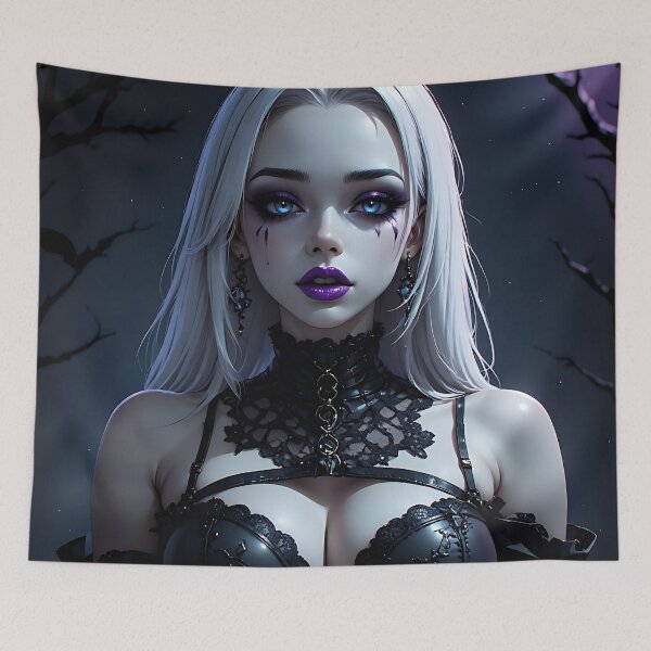 Item preview, Hot Halloween Anime Babe Goth Mommy Waifu Woman designed and sold by Your New Fixation.