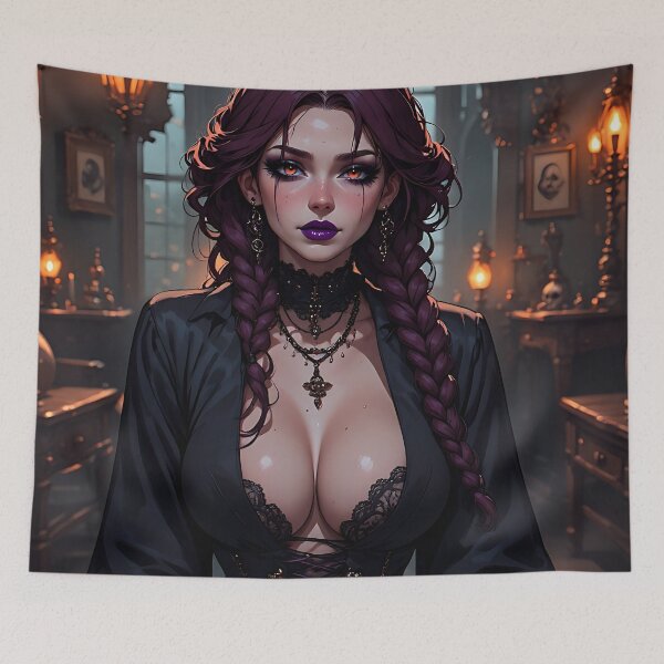Item preview, Hot Halloween Anime Babe Goth Mommy Waifu Woman designed and sold by Your New Fixation.