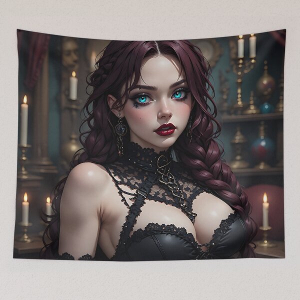 Item preview, Hot Halloween Anime Babe Goth Mommy Waifu Woman designed and sold by Your New Fixation.