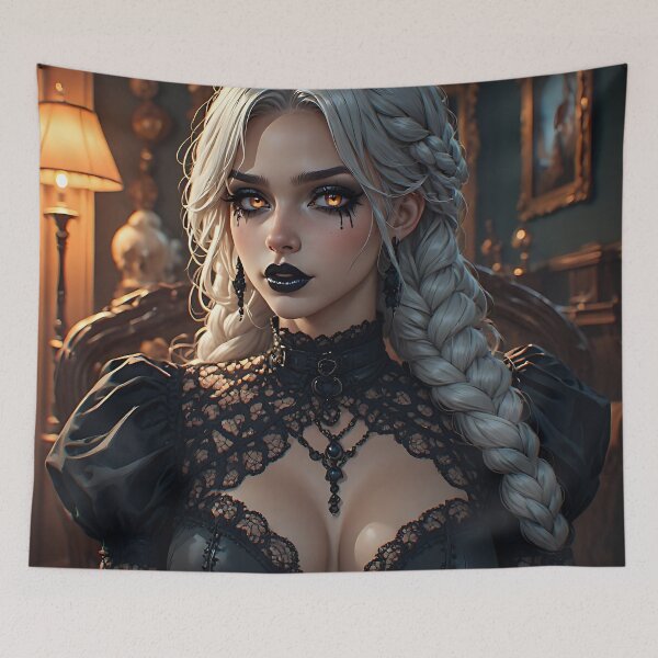 Item preview, Hot Halloween Anime Babe Goth Mommy Waifu Woman designed and sold by Your New Fixation.