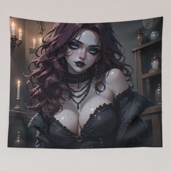 Item preview, Hot Halloween Anime Babe Goth Mommy Waifu Woman designed and sold by Your New Fixation.