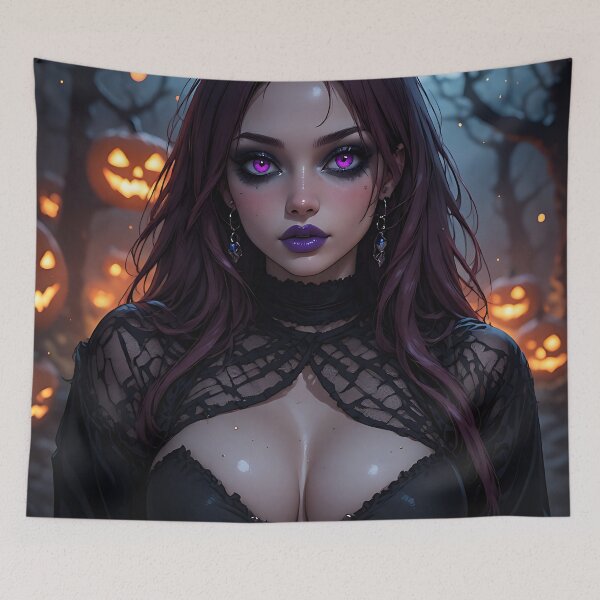 Item preview, Hot Halloween Anime Babe Goth Mommy Waifu Woman designed and sold by Your New Fixation.