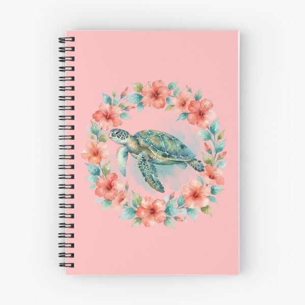 Item preview, Watercolor Tropical Sea Turtle Hibiscus Flower Wreath designed and sold by bvdesignart.
