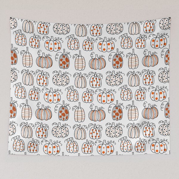 Item preview, Cute Whimsical Polka Dot Pumpkin Line Art Autumn Pattern designed and sold by FestivityFinds.
