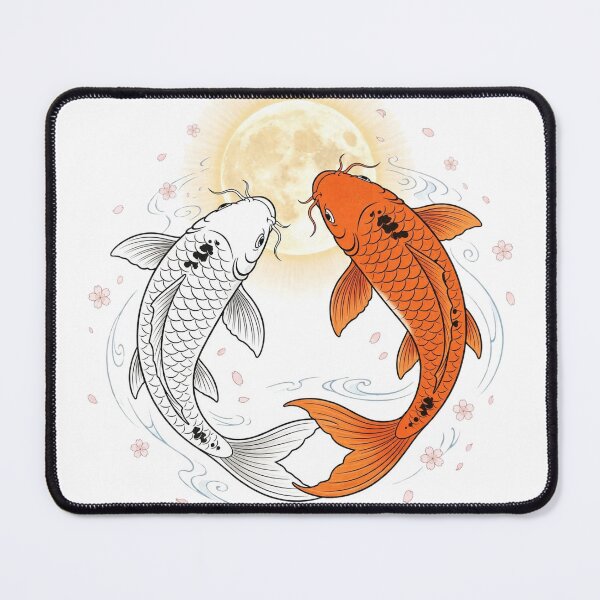 Item preview, Koi Fish Yin Yang | Japanese Cherry Blossom Moon Art designed and sold by KataangClothing.