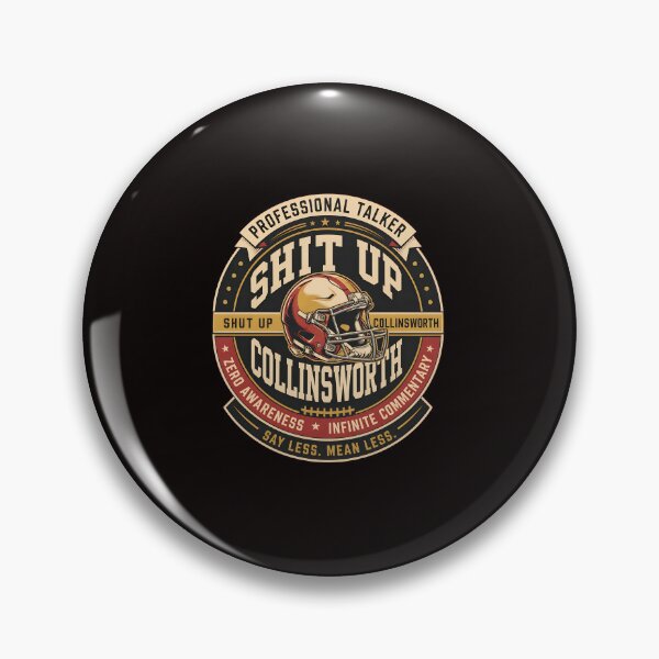 Item preview, Shut Up Collinsworth Professional Talker Football Helmet designed and sold by HEEIKA-ART.