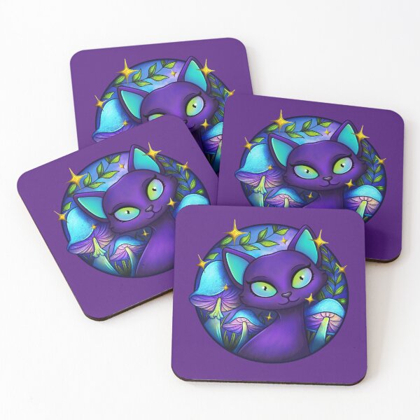 Item preview, Midnight Feline with Fantastic Fungi designed and sold by mcrow-creations.
