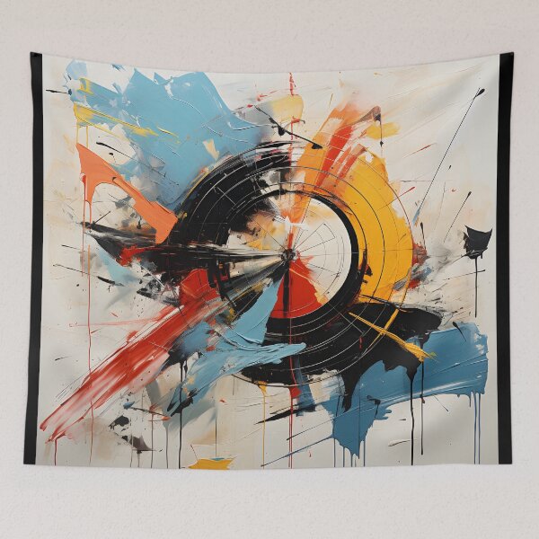 Item preview, Bold Geometric Abstract Circle and Brushstroke Art designed and sold by GutyzDesignsES.
