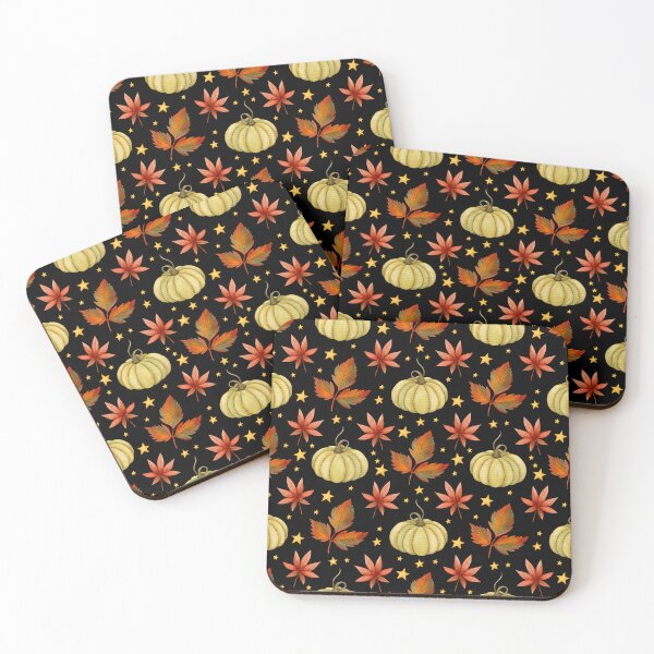 Item preview, Celestial Dark Cottagecore Sage Pumpkin Autumn Leaf Star Pattern designed and sold by FestivityFinds.