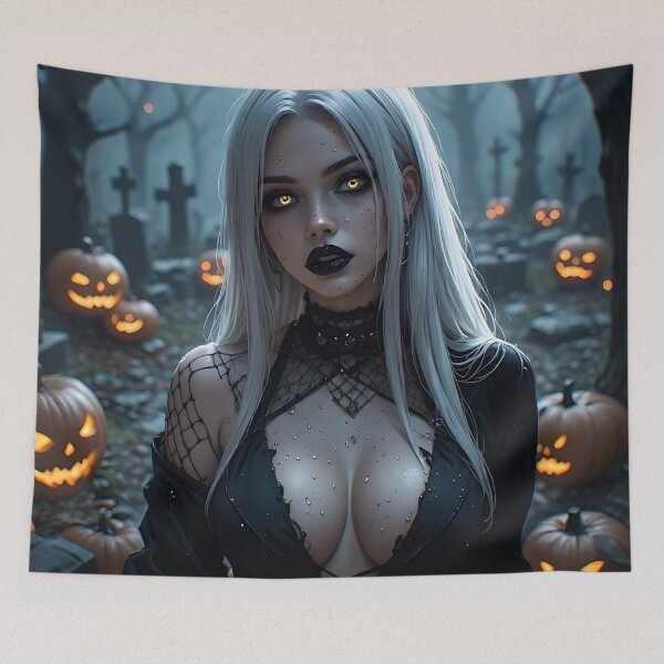 Item preview, Hot Halloween Anime Babe Goth Mommy Waifu Woman designed and sold by Your New Fixation.
