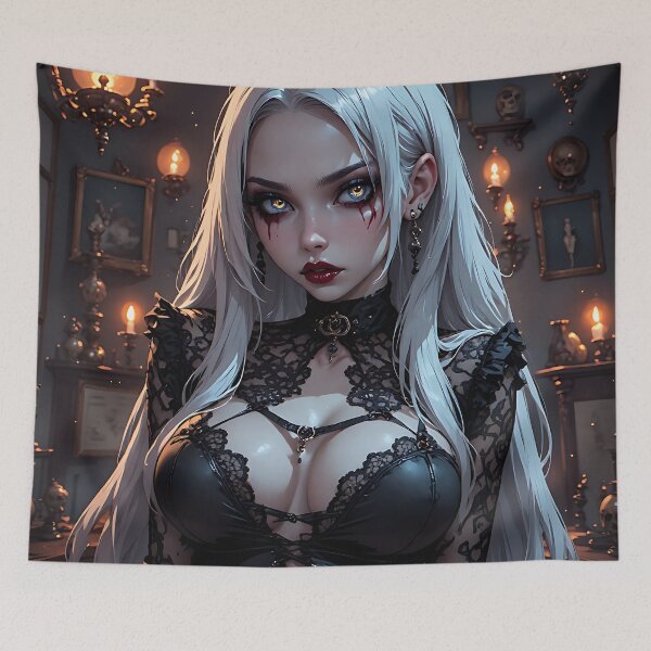 Item preview, Hot Halloween Anime Babe Goth Mommy Waifu Woman designed and sold by Your New Fixation.