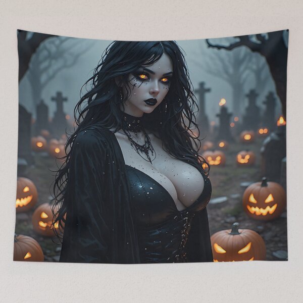 Item preview, Hot Halloween Anime Babe Goth Mommy Waifu Woman designed and sold by Your New Fixation.