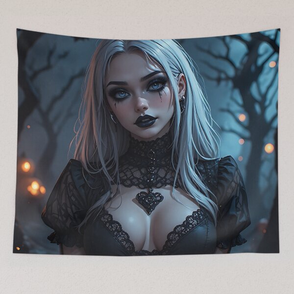 Item preview, Hot Halloween Anime Babe Goth Mommy Waifu Woman designed and sold by Your New Fixation.