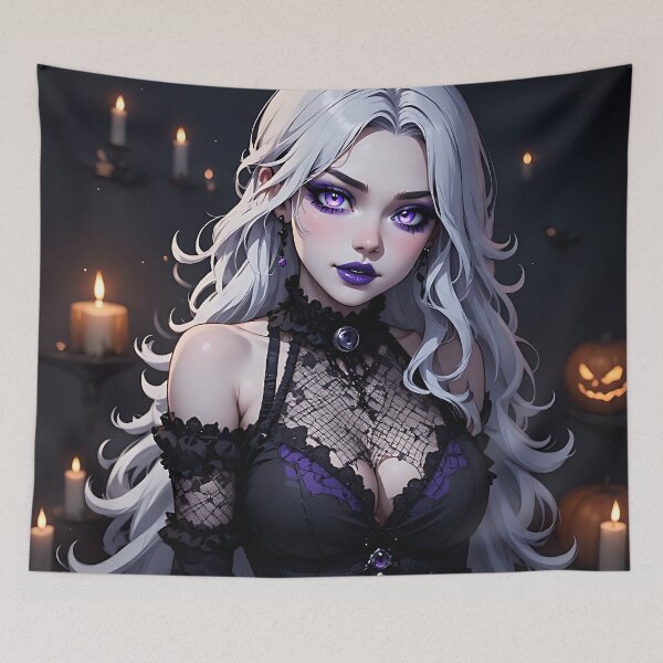 Item preview, Hot Halloween Anime Babe Goth Mommy Waifu Woman designed and sold by Your New Fixation.