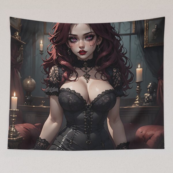 Item preview, Hot Halloween Anime Babe Goth Mommy Waifu Woman designed and sold by Your New Fixation.