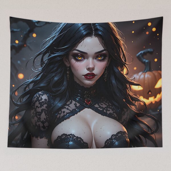 Item preview, Hot Halloween Anime Babe Goth Mommy Waifu Woman designed and sold by Your New Fixation.