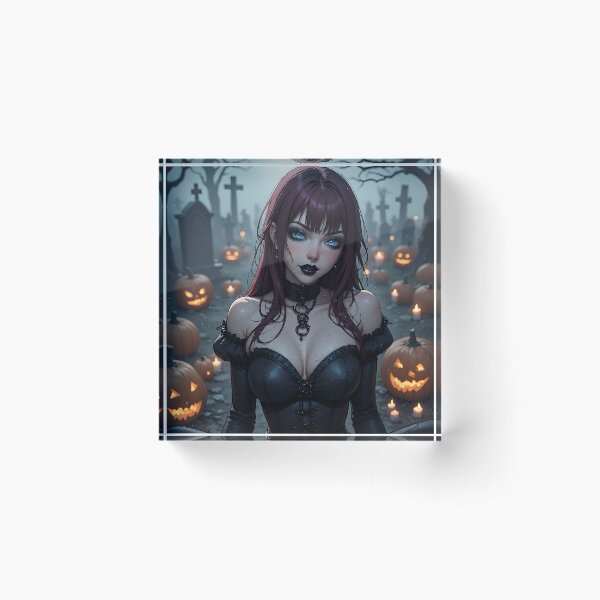 Item preview, Hot Halloween Anime Babe Goth Mommy Waifu Woman designed and sold by Your New Fixation.