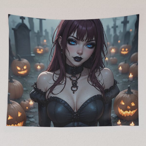 Item preview, Hot Halloween Anime Babe Goth Mommy Waifu Woman designed and sold by Your New Fixation.