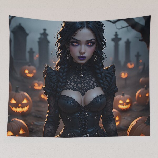 Item preview, Hot Halloween Anime Babe Goth Mommy Waifu Woman designed and sold by Your New Fixation.