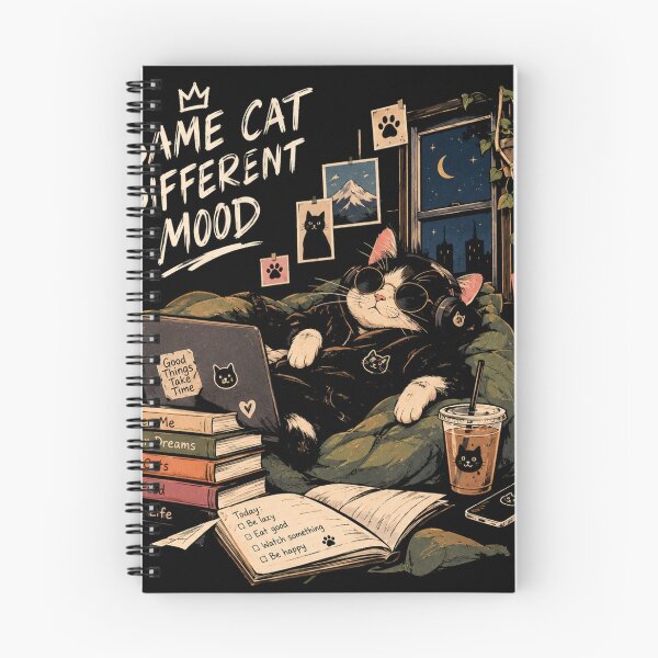 Item preview, Same Cat Different Mood - Cool Tuxedo Cat Hoodie Lo-Fi Streetwear designed and sold by GenZFashion000.