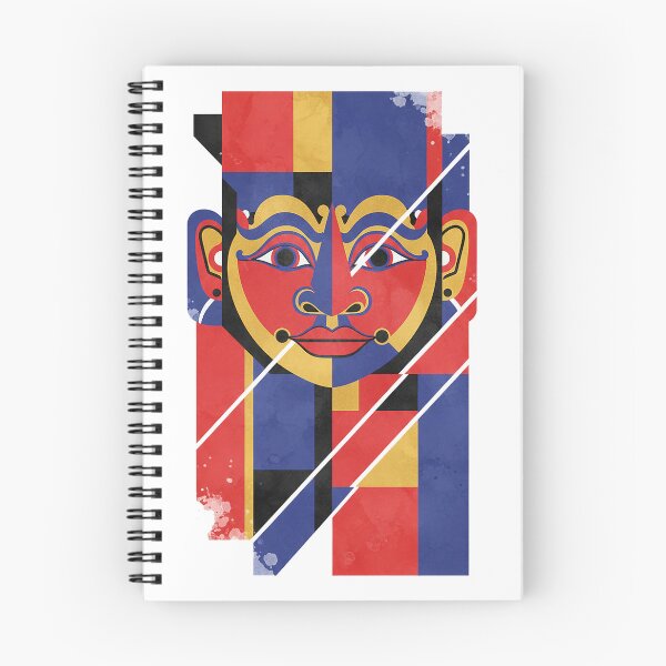 Item preview, Abstract Geometric Tribal Mask – Modern De Stijl Red Blue Gold Art designed and sold by cannsuh.