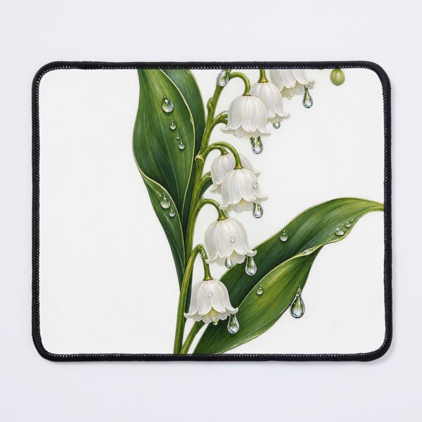 Item preview, Lily of the Valley Rain Drops – Minimal Botanical Nature Art designed and sold by meghnad.