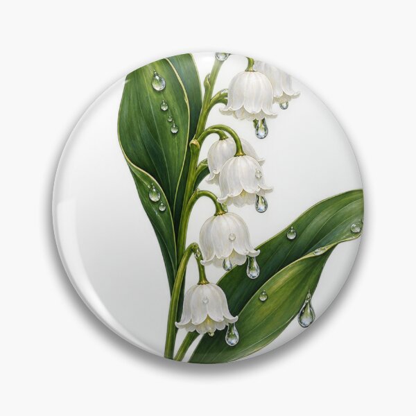 Item preview, Lily of the Valley Rain Drops – Minimal Botanical Nature Art designed and sold by meghnad.
