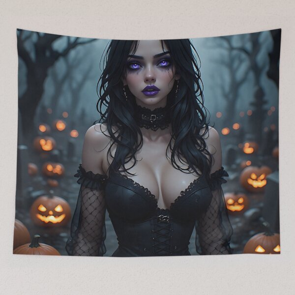 Item preview, Hot Halloween Anime Babe Goth Mommy Waifu Woman designed and sold by Your New Fixation.