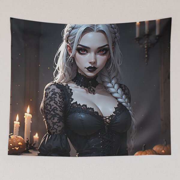 Item preview, Hot Halloween Anime Babe Goth Mommy Waifu Woman designed and sold by Your New Fixation.