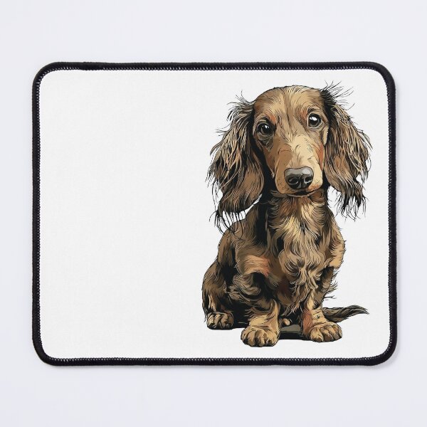 Item preview, Brown Long Hair Dachshund Dog Illustration designed and sold by whyitsme.
