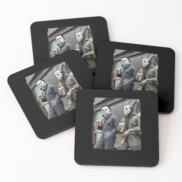 Item preview, Funny Slasher Villains Coffee Break Autumn Parody designed and sold by ThomasLWilson.
